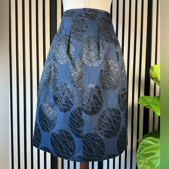 Vince Navy A-Line Skirt with Black Pattern - Picture 4 of 4
